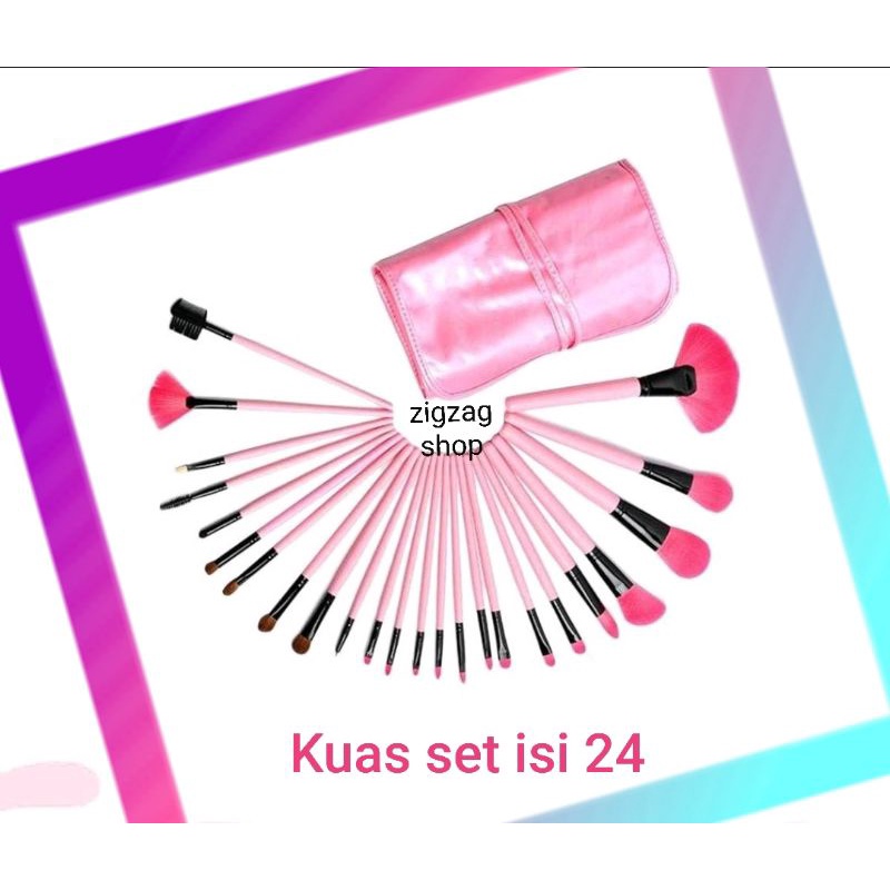 Kuas set pink 24/ Kuas set