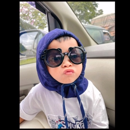 TERBARU Kacamata anak fashion telinga bear kacamata beruang hitam kids sunglasses