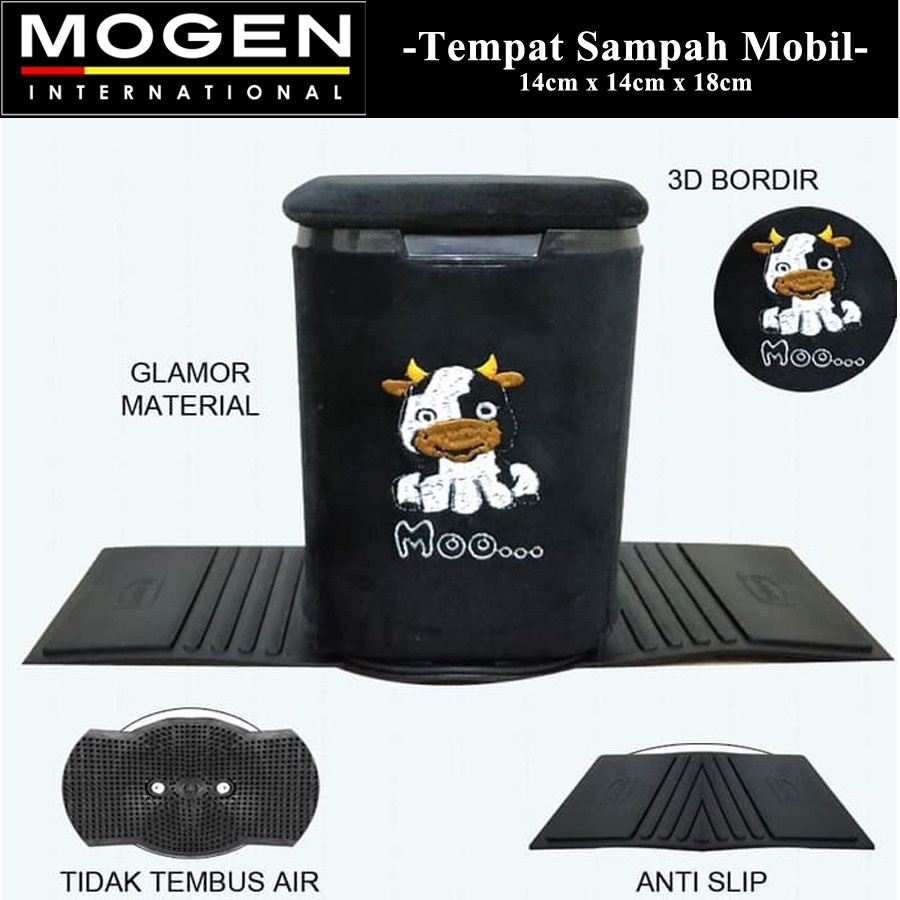 Tempat Sampah Mobil Motif MOO / Tong Sampah / Car Dustbin