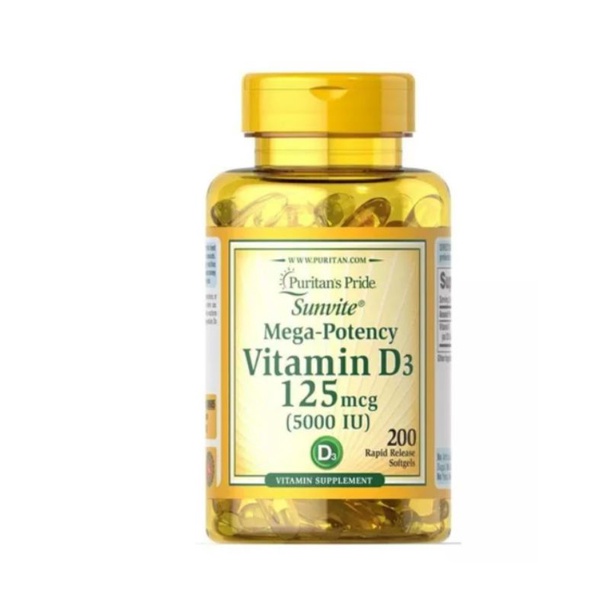 Vitamin D3 5000 IU Puritans Pride isi 200 butir - 100% Original Dijamin