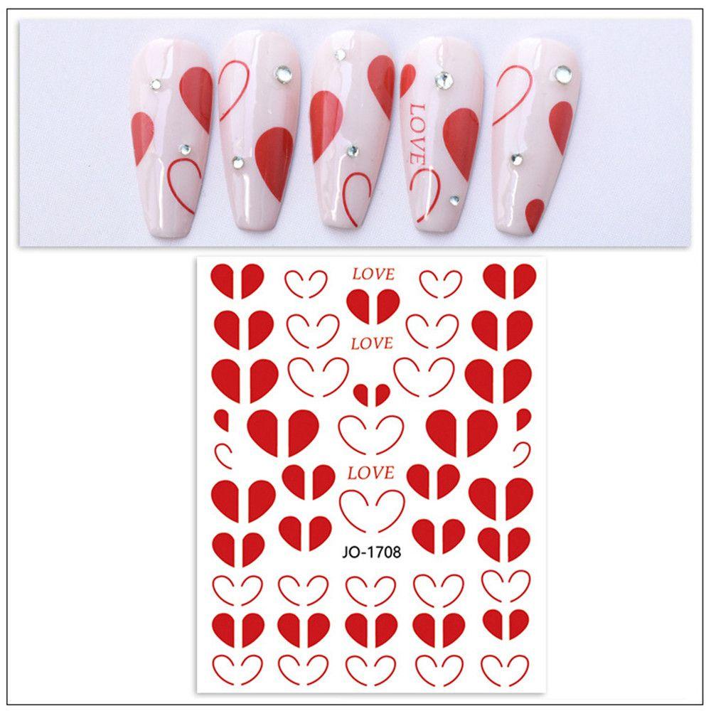 Solighter Stiker Kuku DIY Manicure Love Heart Flowers Strawberry