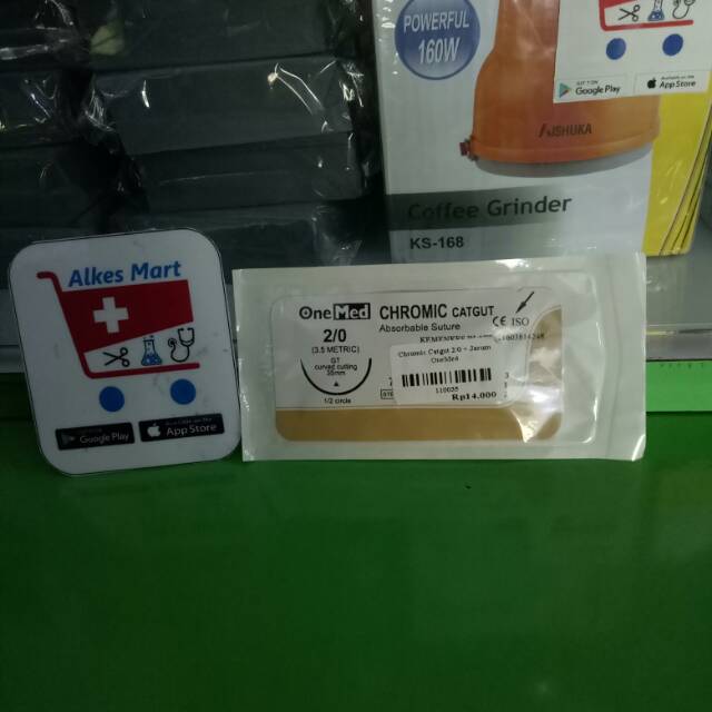 Chromic catgut 2/0 + jarum onemed