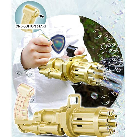 Mainan Anak Pistol Electric Machine Gatling Bubble Gun Automatic Gelembung Sabun