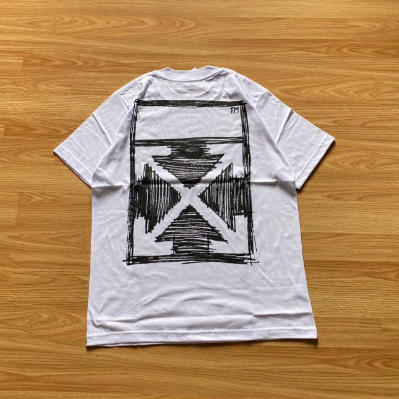 KAOS OFF WHITE MIRROR WHITE PREMIUM TERMURAH