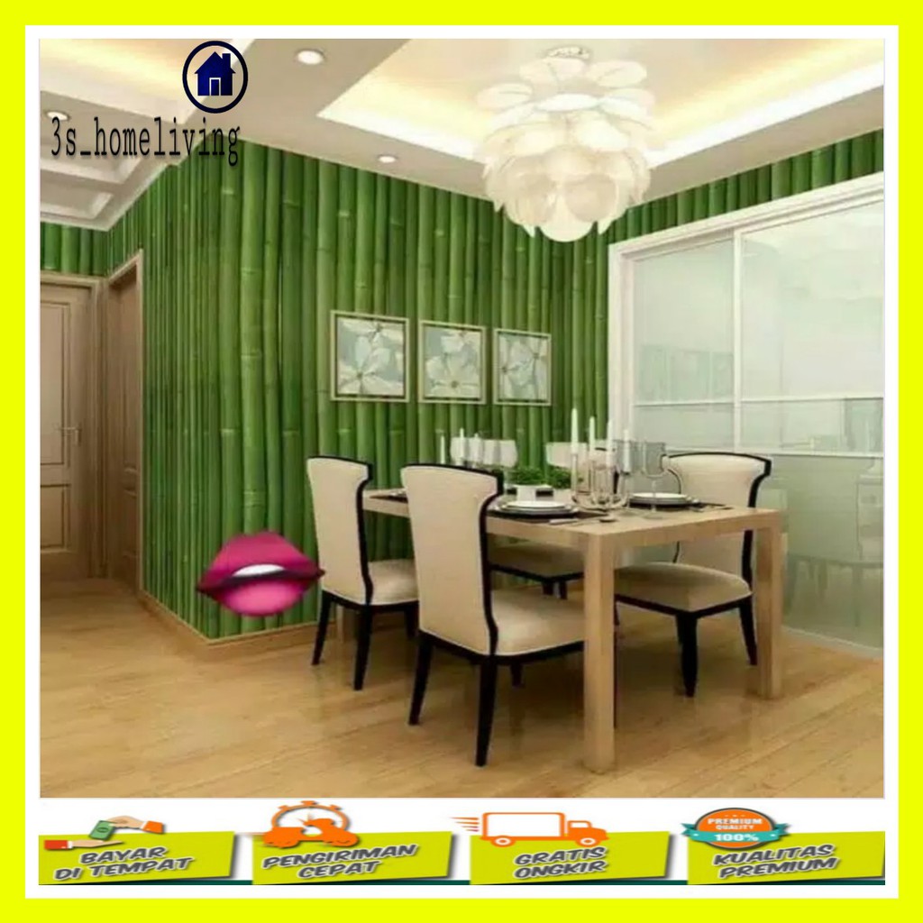 (COD) Wallpaper Dinding Bambu Polos / Wallpaper Bambu / Wallpaper / Wallpaper Hijau 900