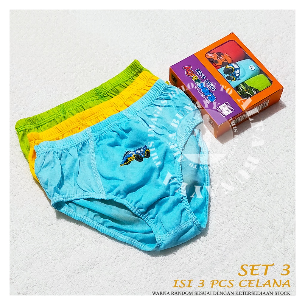 3 Pcs Celana Dalam Anak Laki-laki AGREE BOYS AB2AGB-MX Sport Car CD Boys Underwear