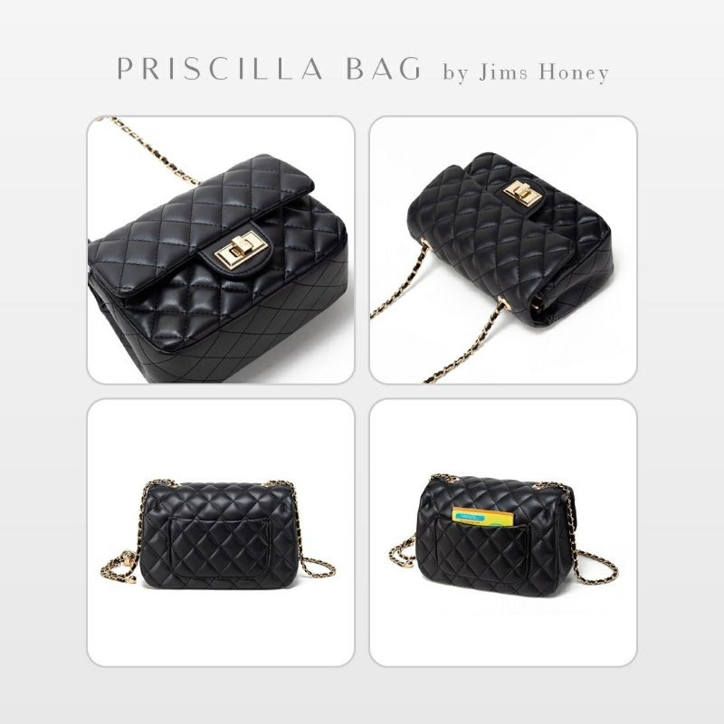 Priscilla Bag Jimshoney Original Tas Selempang Wanita Realpic Cod Tali rantai serut official store