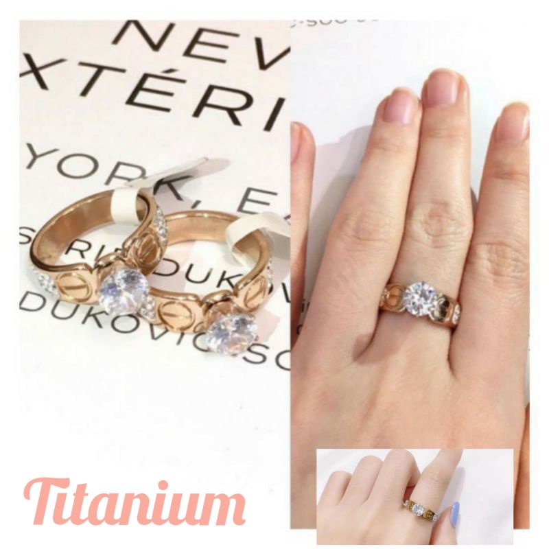 Cincin titanium asli anti karat tidak alergi JJ-26