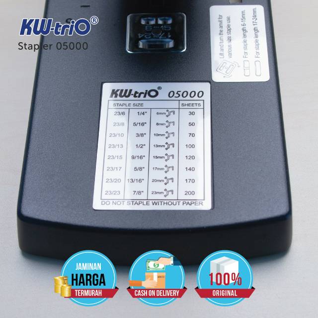 STAPLER HEKTER BESAR JILID TENGAH DAN PINGGIR KW-TRIO 5000, mirip 12L MAX.  Gratis isi!