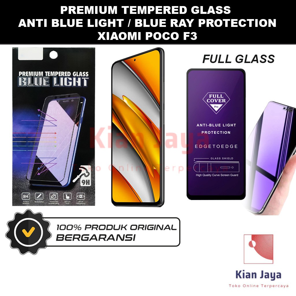 Tempered Glass Xiaomi Poco F3 Anti Blue Light Hp Temper Anti Gores