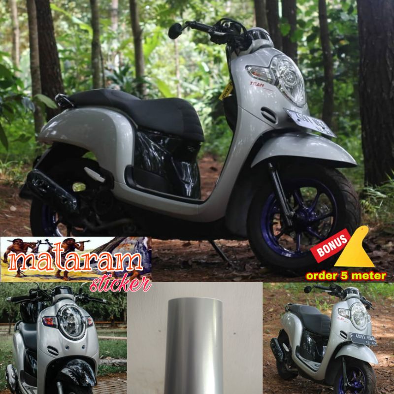 STIKER SKOTLET MOTOR WARNA SILVER / STIKER MOTOR WARNA SILVER GLOSS / SKOTLET MOTOR WARNA SILVER DOF