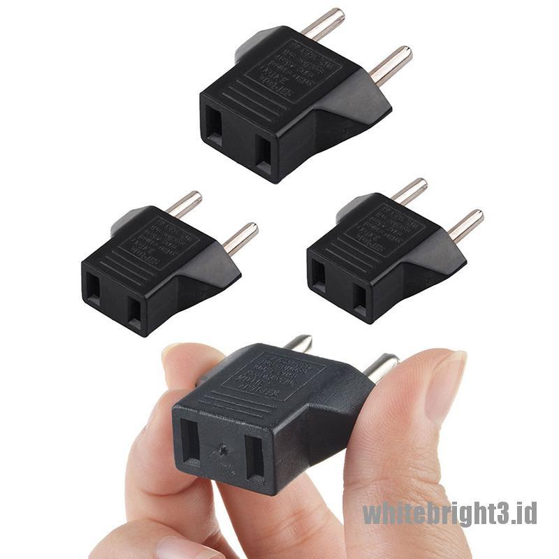 < White3 > 3pcs Adapter Konverter Power Charger Dinding Plug USA Ke EU Untuk Travel