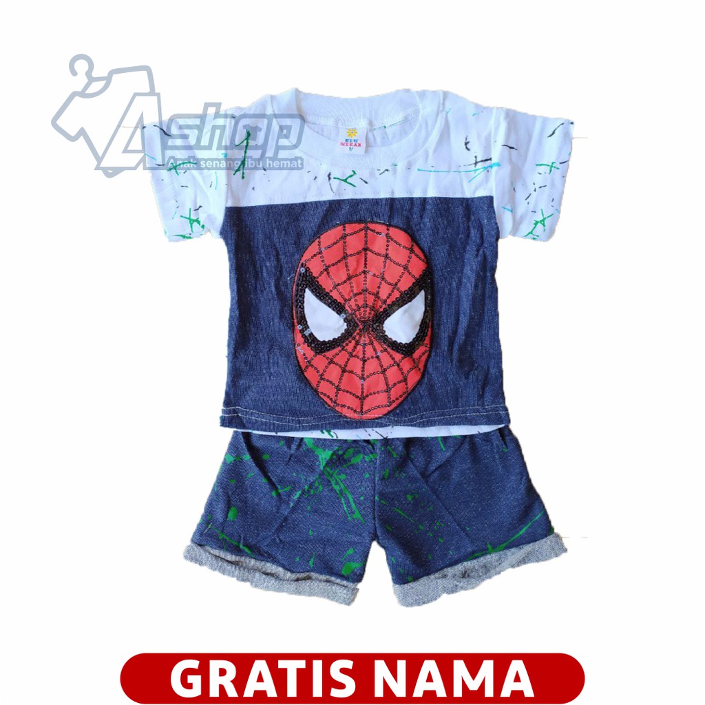 Baju Bayi Setelan Spiderman Lampu LED 0-18 bulan