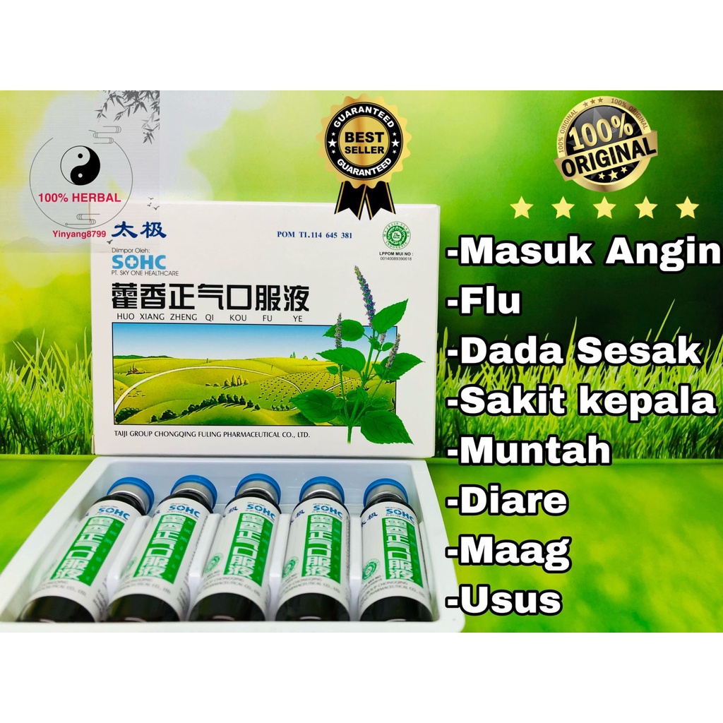 HUO XIANG ZHENG QI KOU FU YE TAIJI SOHC 5 BOTOL huo hsiang huoxiang ZHENGQIKOU HUO HSIANG CORONA