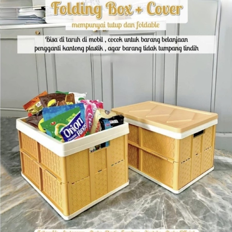 EM Kotak Lipat Folding Container Storage Box+Tutupan