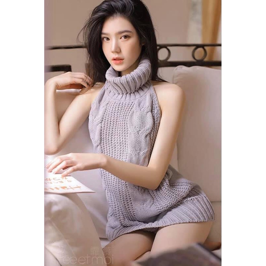 Lingerie Cosplay Seksi Virgin Killer Sweater Rajut Lingerie Costume Anime Cosplay Anime - Sexy Lingerie Sweater Wolly