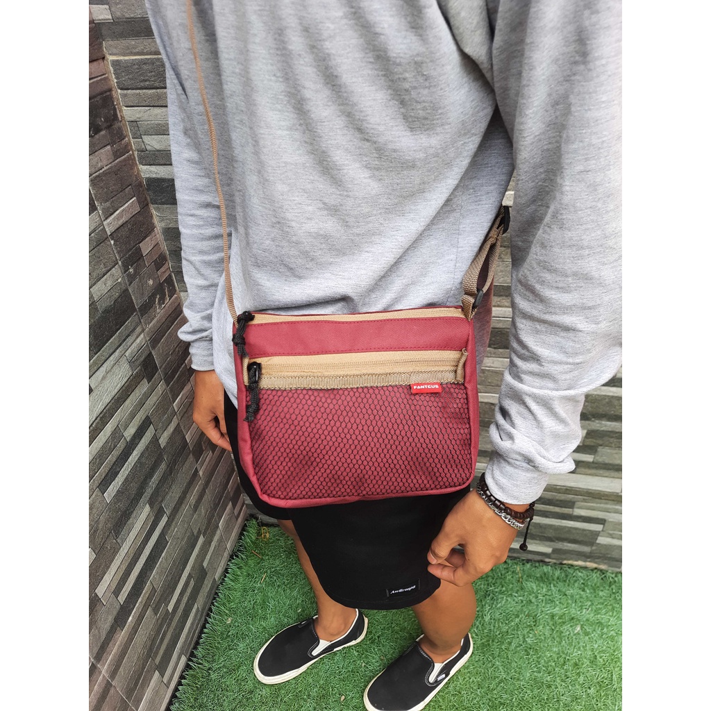 Tas Bahu Fashion Korea Slingbag Waterproof - Tas Selempang Pria Wanita Bahan Cordura