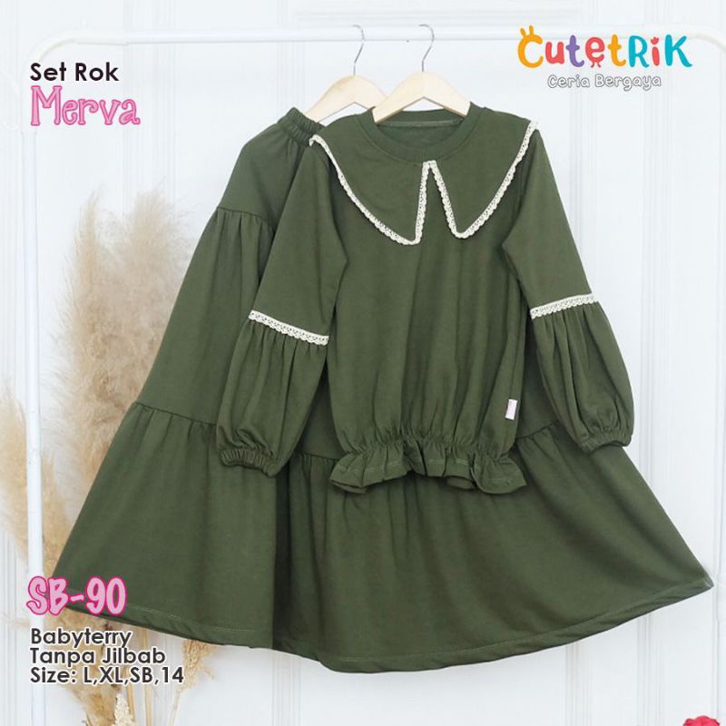 BISA COD BEST SELLER - CUTETRIK SETELAN BAJU MUSLIM ANAK PEREMPUAN TERBARU original Umur 5 6 7 8 9 10 11 12 13 14 tahun remaja terlaris realpict 2021 2022 warna pink ungu dusty pink mustard biru anak tanggung kuning biru terbaru MOCCA Dusty PINK COKLAT-Merva Olive SB-90