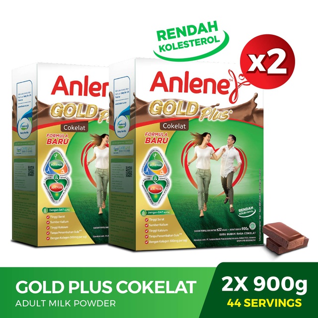 

Anlene Gold Plus Chocolate - Susu Bubuk 900 gr x 2 Pcs