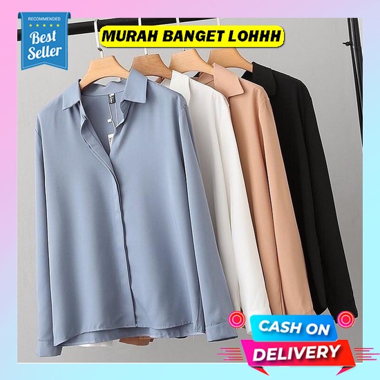 Zaza_Fashion Baju Atasan Wanita Terbaru 2021 Import Real Pict Kemeja Wanita Hits 5851 Dioorr [ Cod ]