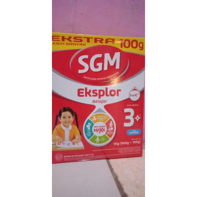 

SGM eksplor 3+ usia 3-5tahun rasa vanila ukuran 900g+100g