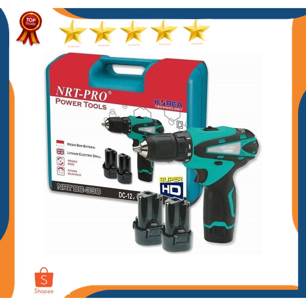 Murah Mesin bor cordless NRT-PRO DC-330 bor obeng cordless screwdriver