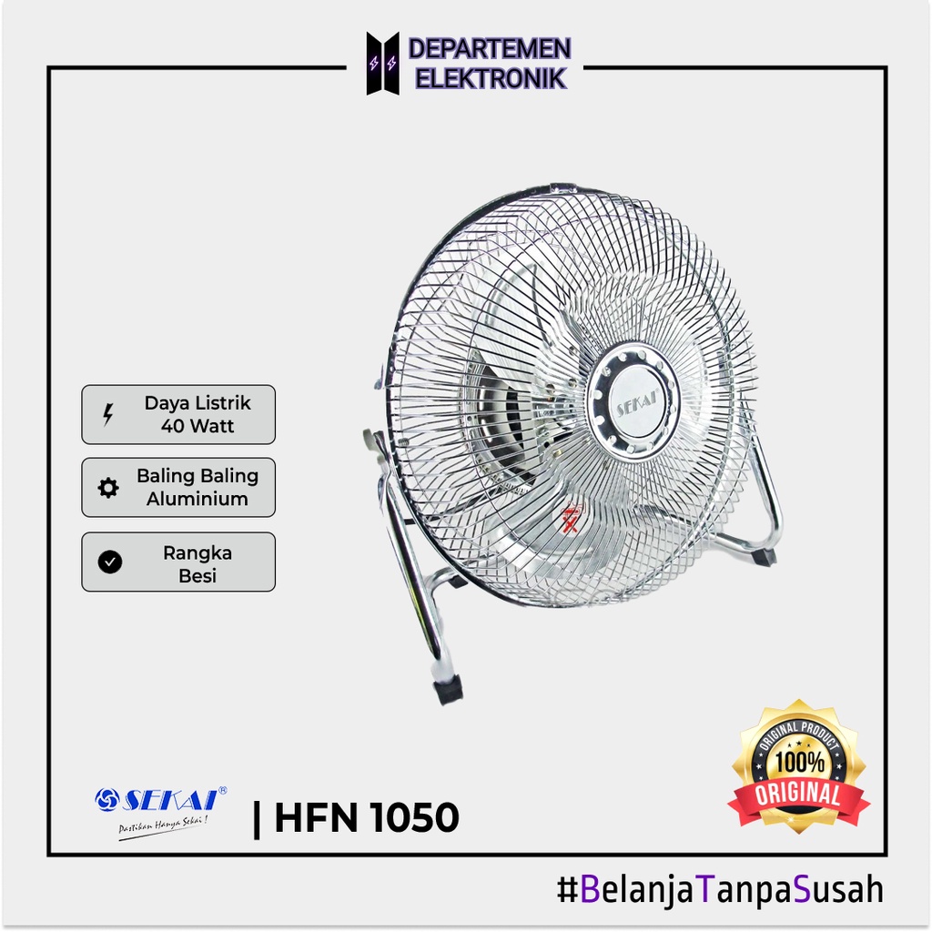 SEKAI Metal Floor Fan 10 Inch HFN1050 Kipas Angin Lantai HFN 1050 | GARANSI RESMI | MURAH BANGET