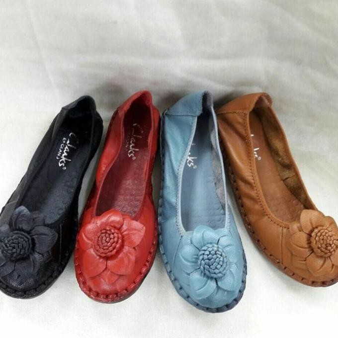 Diskon Sepatu Wanita Clarks Sun Flower Flat Terbaru
