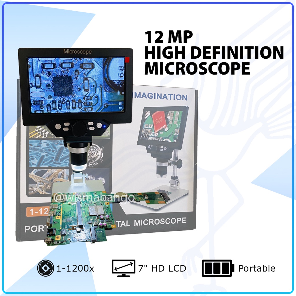 7" HD LCD Digital Microscope Portable | Digital Mikroskop 1200x Zoom