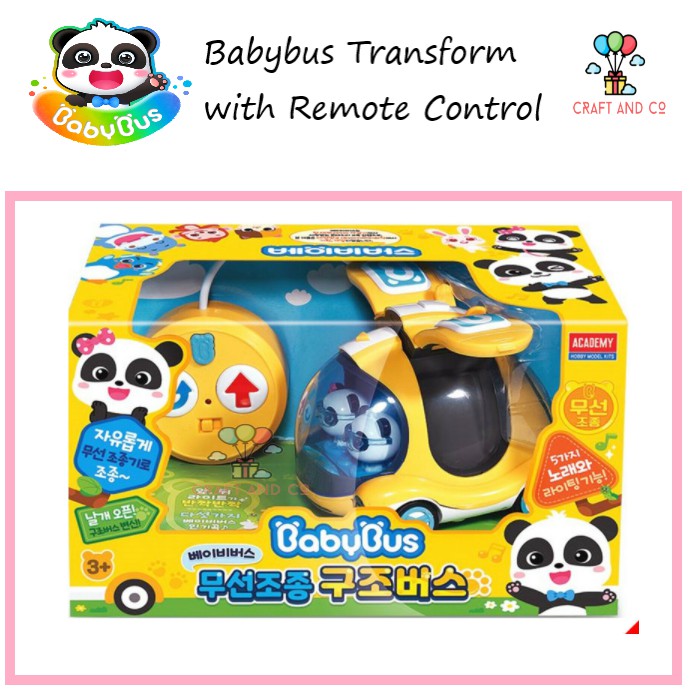 Mainan mobil anak remote control babybus transformation ori korea