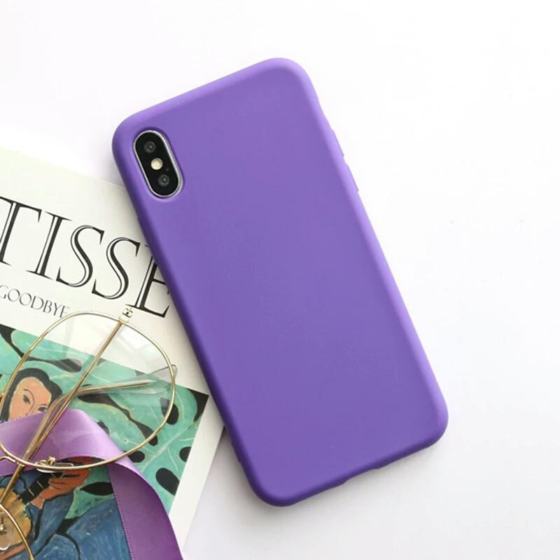 Casing iPhone X Xs Soft Case Doff Purple Ungu | Shopee