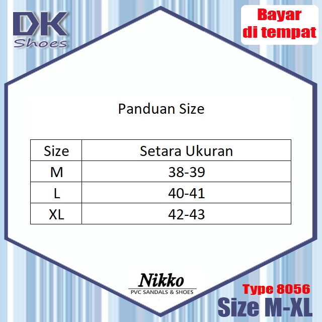 Nikko 8132 38-43 M-XL Sandal Pria Karet Sehari-hari / Sandal Santai / Sandal Bapak