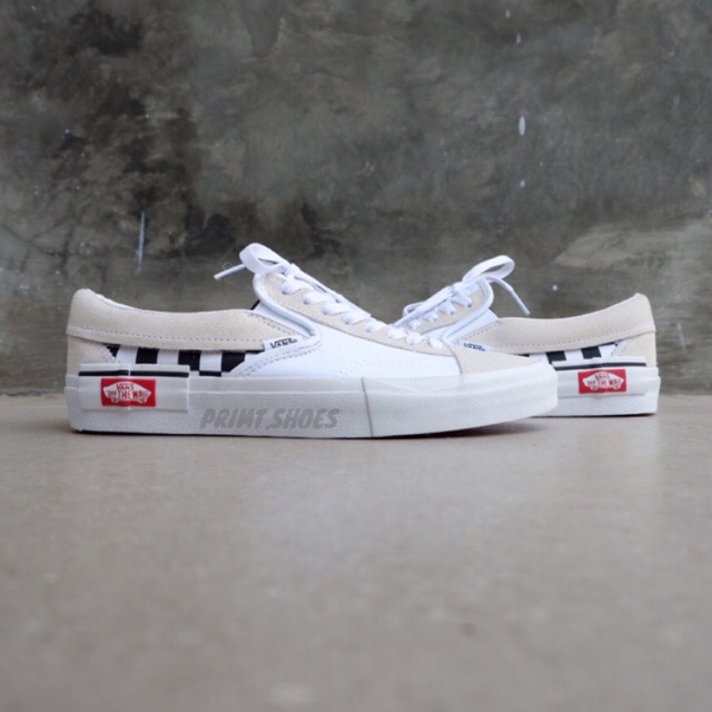 Vans Slip On Cut and Paste (Checkerboard) True White