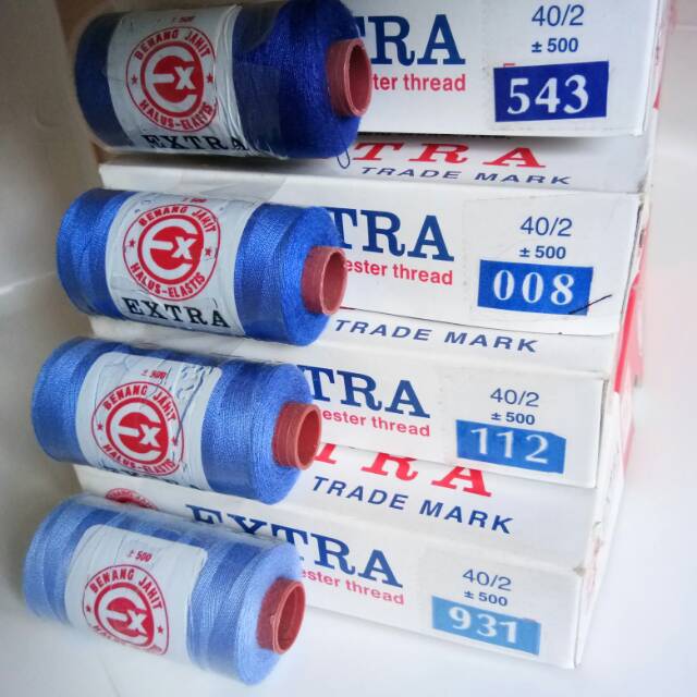 Benang jahit extra biru 500 yards