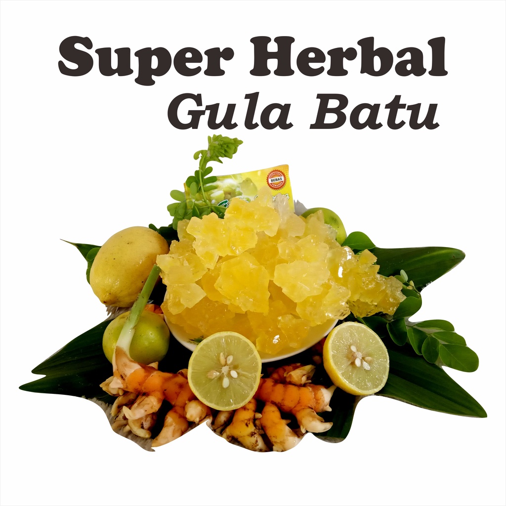 Super Herbal Gula Batu 1 kg Kristal Kuning Asli Rock Madu Sugar  Murni Minuman Sehat alami kualitas 