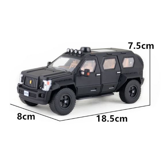 Diecast George Barton G.Patton 1:32 Armor armored car miniatur mobil mobil2 bisa mundur maju ada lampu dan suara sirene remote die cast