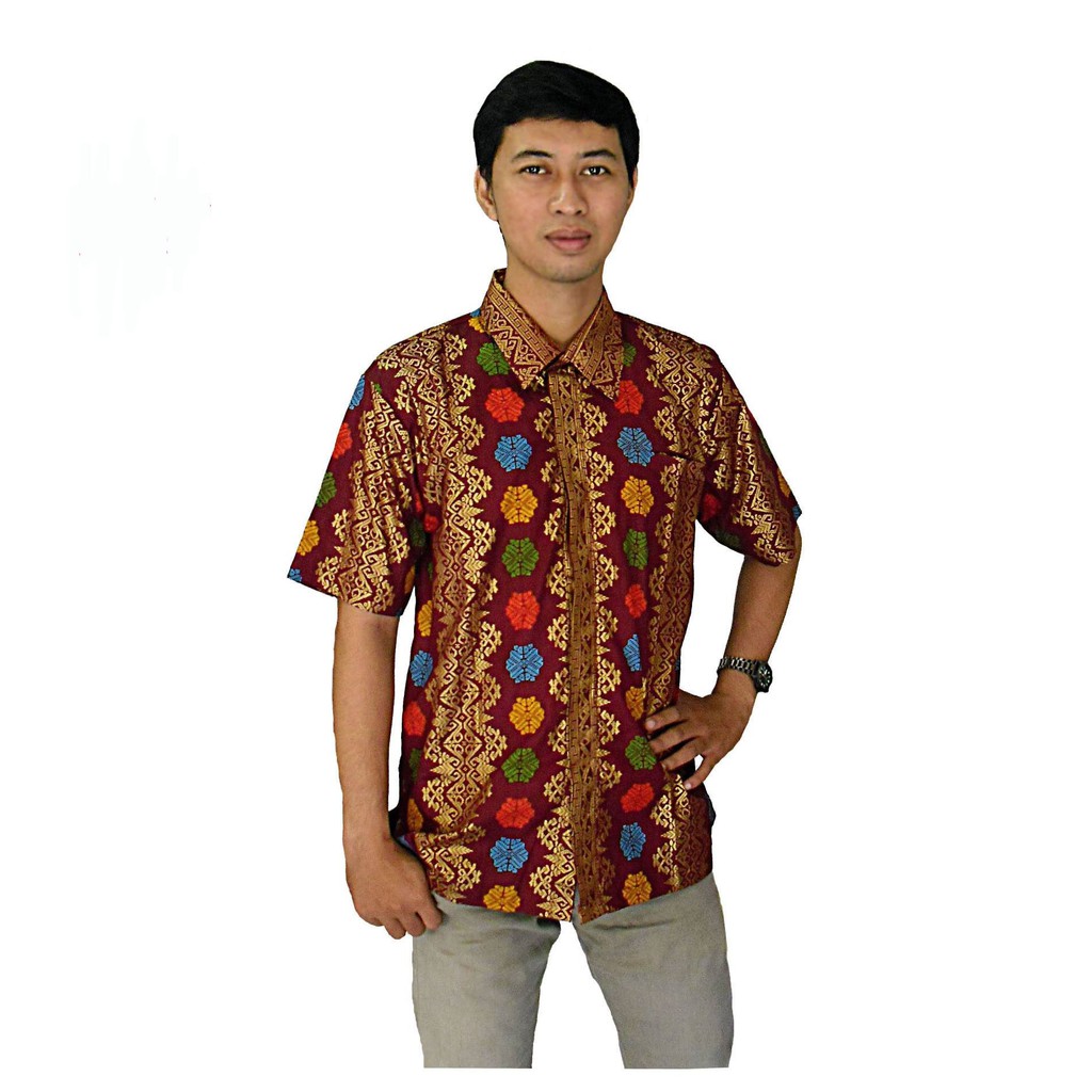 Kemeja batik Pria Prodo Merah Maroon