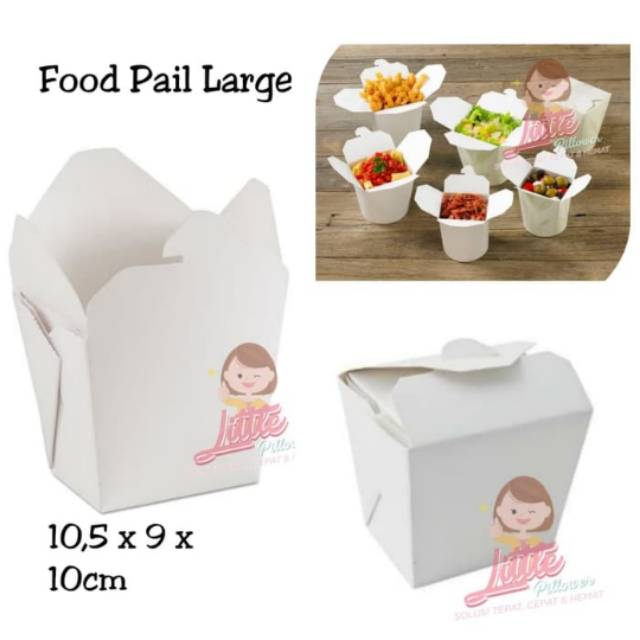 (ISI 50PCS - FOOD PAIL L) Paper Food Pail Large/ Lunch Box/ Kemasan Rice Box