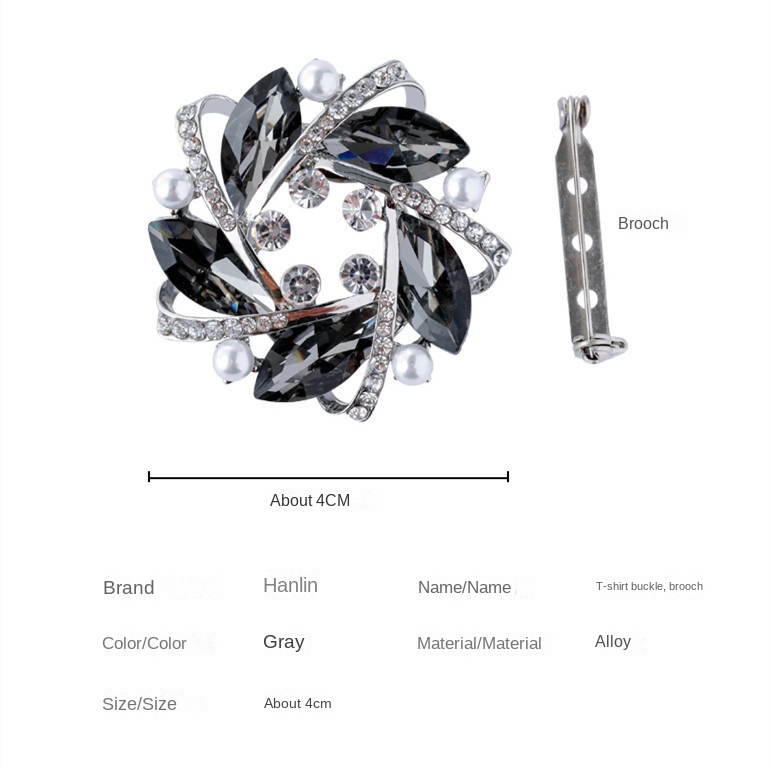 Bros Pin Bentuk Bunga Aksen Mutiara Dan Berlian Imitasi Gaya Korea Untuk Aksesoris Syal