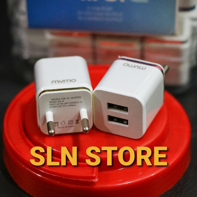 Travel Charger 2 USB Port MYMO Mini 2 Adaptor Android Samsung Oppo Vivo Casan Dual