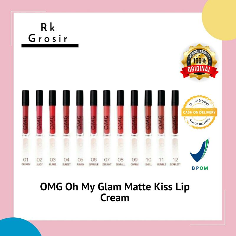 OMG Oh My Glam Matte Kiss Lip Cream 3.5g / lipstik / lipcream