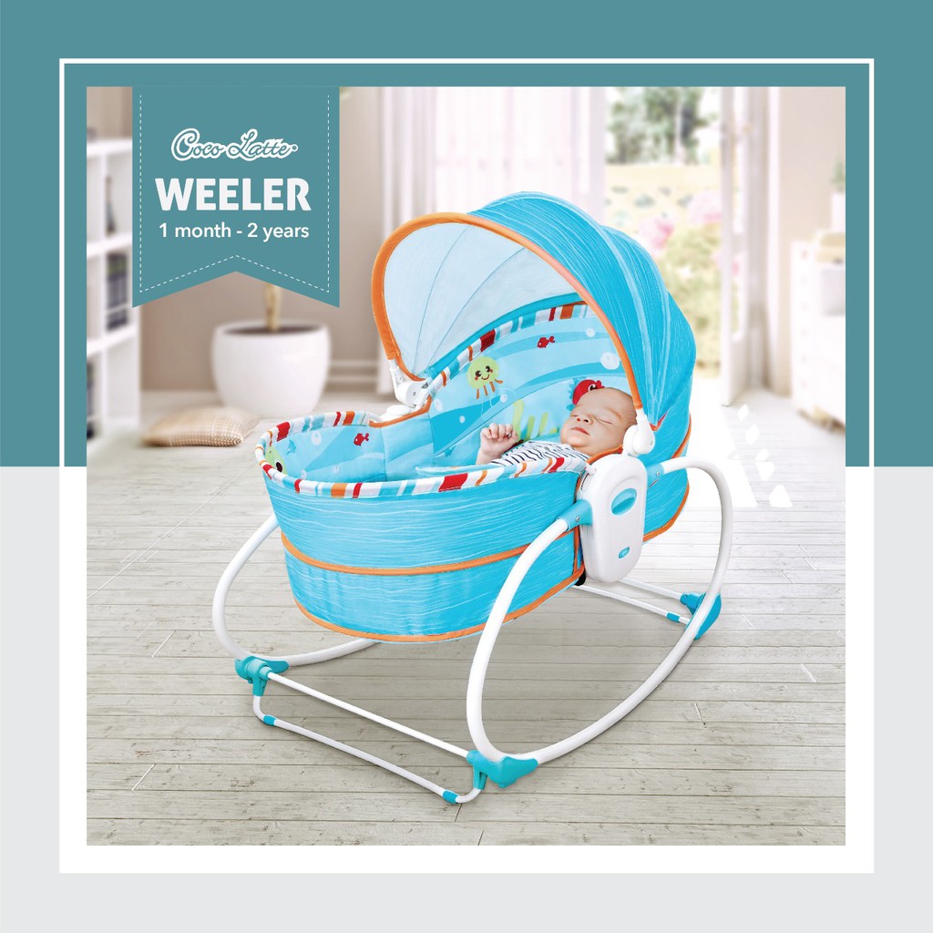 Cocolatte Weeler 5 in 1 Rocker and Bassinet Bouncer Bayi Blue CL- 6038