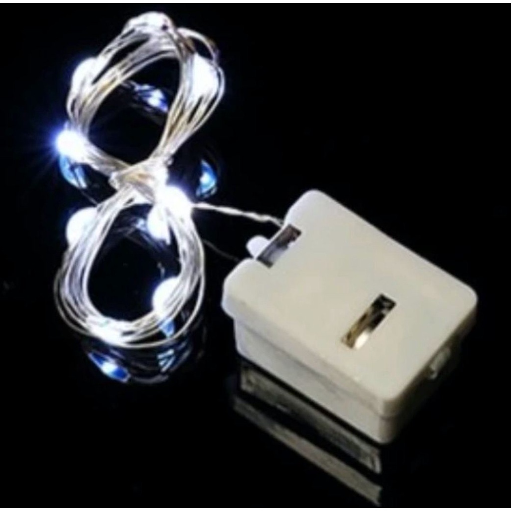 Lampu LED Kawat Free Baterai Panjang 1m - 2m Warm White Tumblr Hias Tumbler Dekorasi Hijang Batre