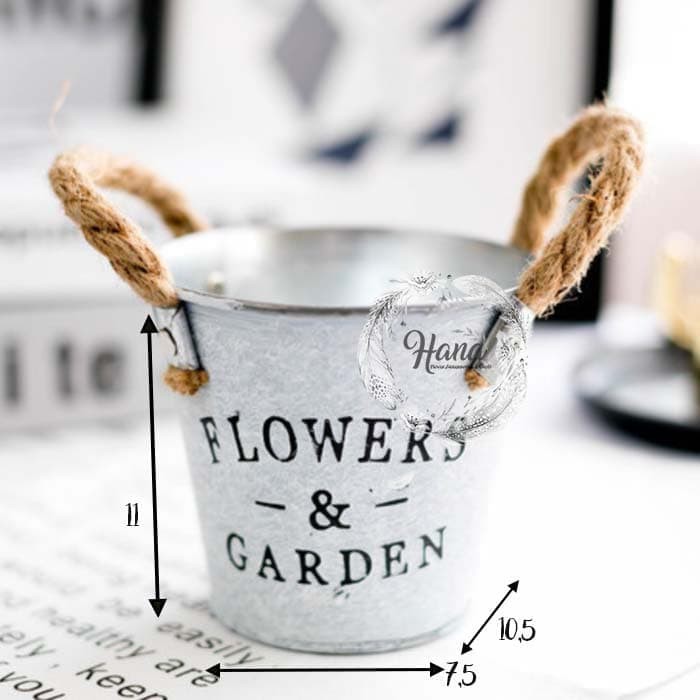 TERBARU POT BUNGA KALENG PUTIH FLOWER & GARDEN /POT BUNGA ARTIFICIAL VINTAGE BERKUALITAS