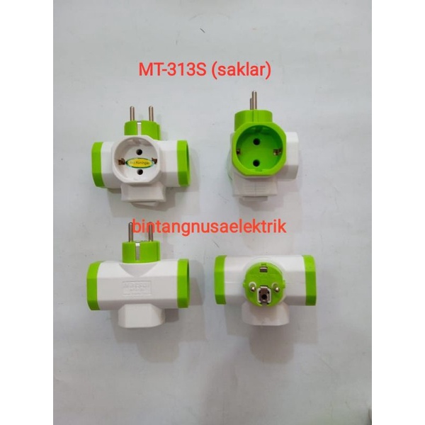 Matsui MT-313S/ MT-313/ Sambungan Tusuk Stop Kontak Steker T Arde + Saklar/ Sambungan Tusuk Stop Kontak Steker Te Arde + Saklar