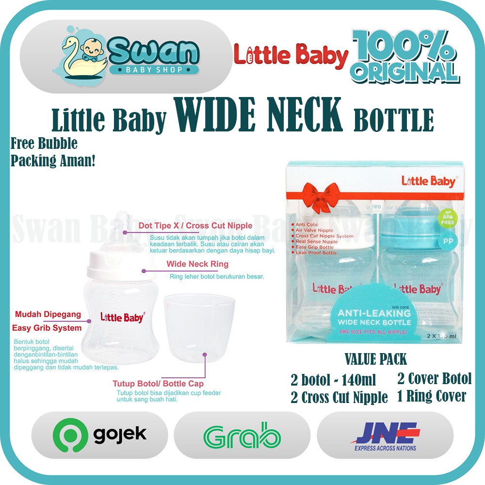 Little Baby Botol Susu Wide Neck 140ml (isi 2)