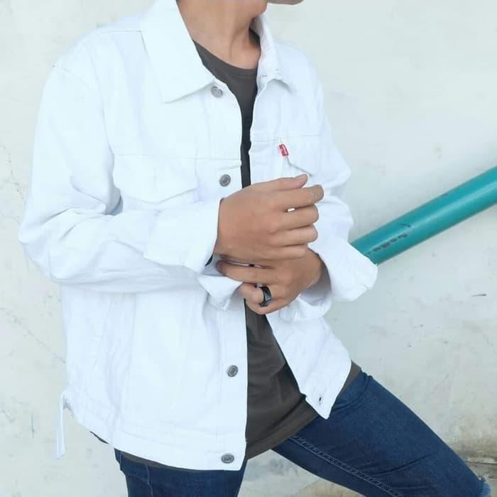 Jaket Jeans Pria Levis Putih Keren Terbaru Jacket Distro Denim