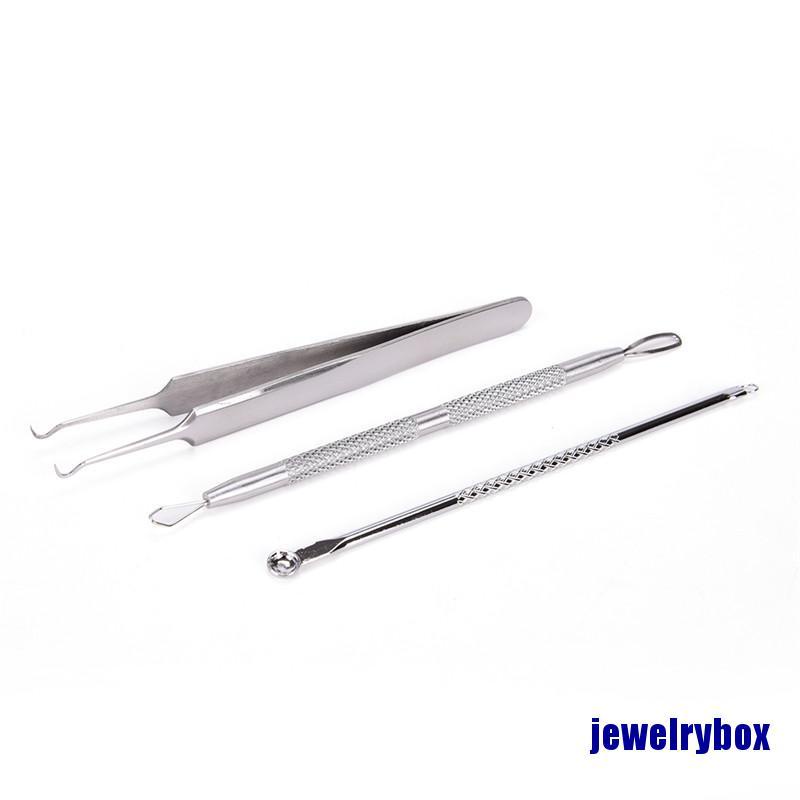 3 Pcs Ekstraktor Jerawat Bahan Stainless Steel