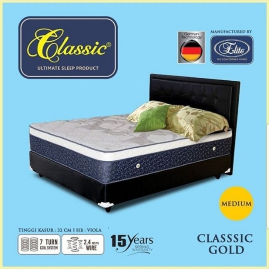 SPRINGBED ELITE CLASSIC GOLD UKURAN 200X200 ( Kasur saja)