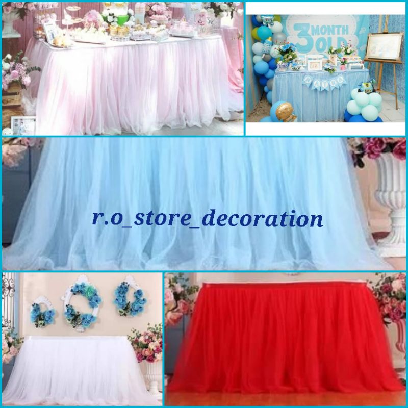 Skirting dekorasi meja lapis tile warna/senada tingggi 75cm hordeng gorden kolong kompor // r.o stor